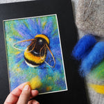 Load image into Gallery viewer, Online Video Tutorial - Needle Felted Bumblebee Picture by The Lady Moth.