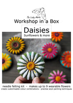 Load image into Gallery viewer, Online Video Tutorial - Needle Felted Daisies by The Lady Moth