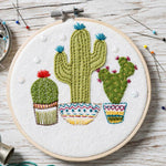 Load image into Gallery viewer, Cactus Felt Applique Hoop by Corinne Lapierre

