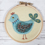 Load image into Gallery viewer, CLEARANCE - Folk Bird Applique Mini Hoop by Corinne Lapierre