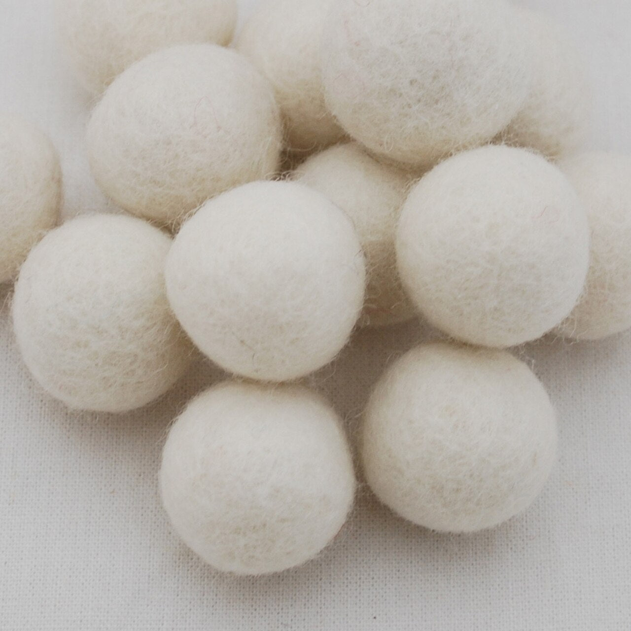Pure Wool Felt Balls - Ivory White - Choice of sizes
