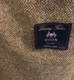 Load image into Gallery viewer, Brown Herringbone Pure Wool Tweed Fabric 37cmx24cm