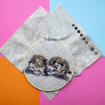 Load image into Gallery viewer, Daisy's first 2D pet portrait of her kittens, using the custom colouring matching service