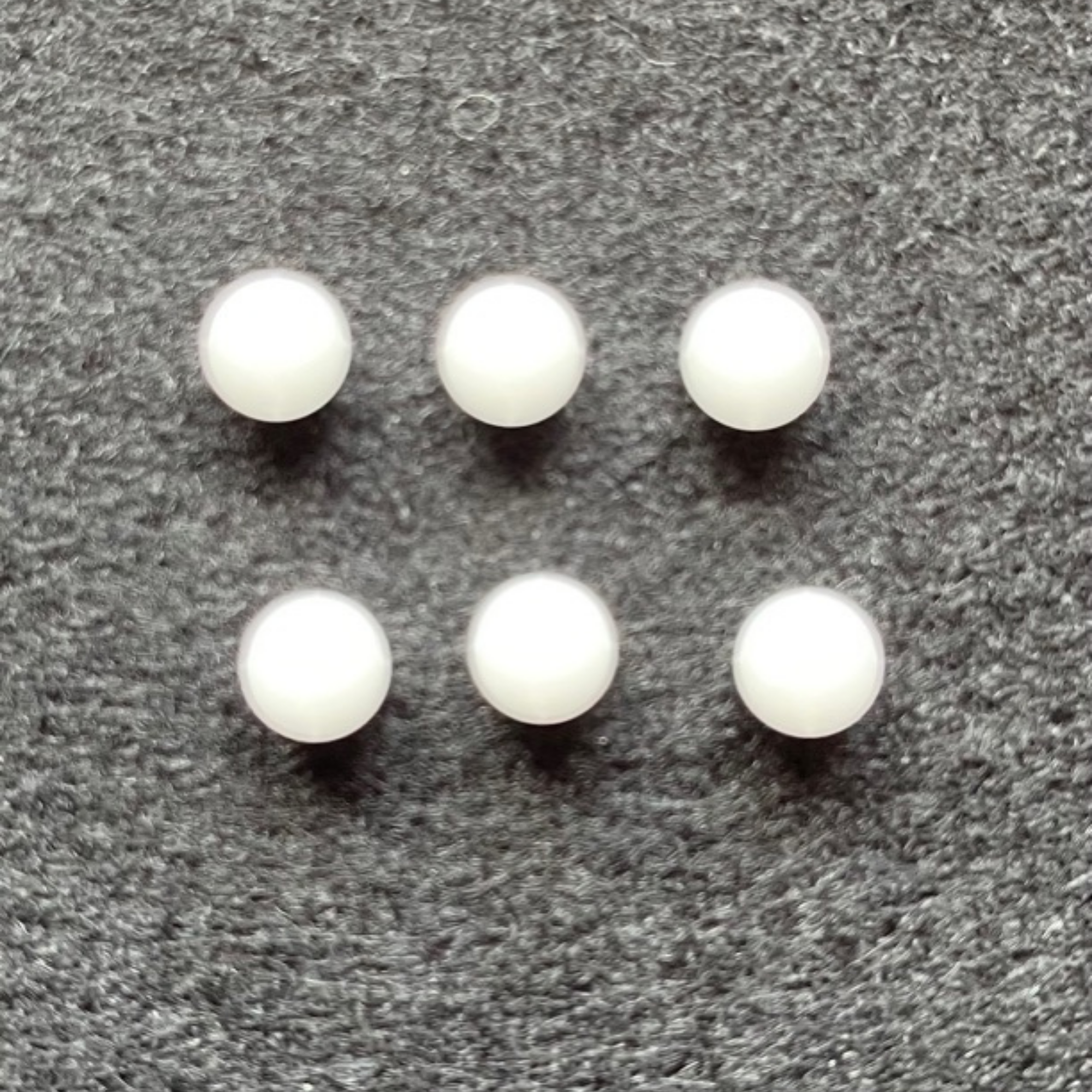 3 Pairs of White Hard Plastic Balls - 6mm  PERFECT FOR HAND PAINTED DOLL'S EYES