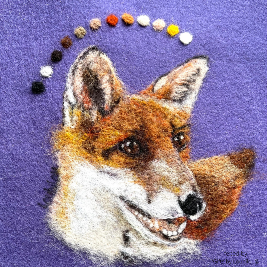 Needle Felted Fox Picture Kit