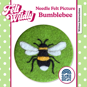 BEGINNER'S  2D Needle Felted Bumble Bee Picture Kit