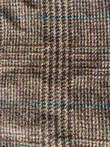 Blue and Pink Check 100% Pure Wool Tweed 25cm x 17cm