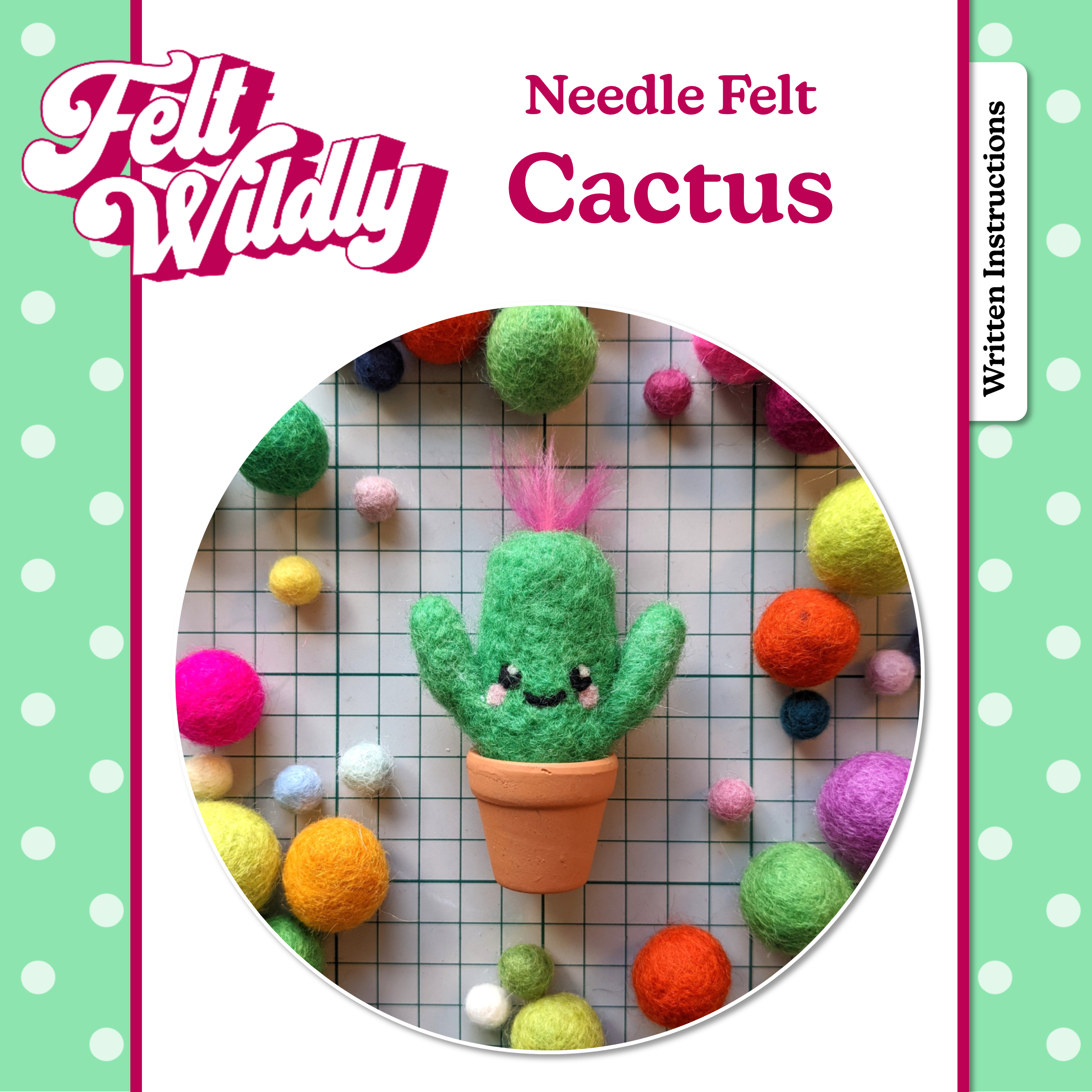 Kawaii Cactus - Beginners Needle Felting Kit