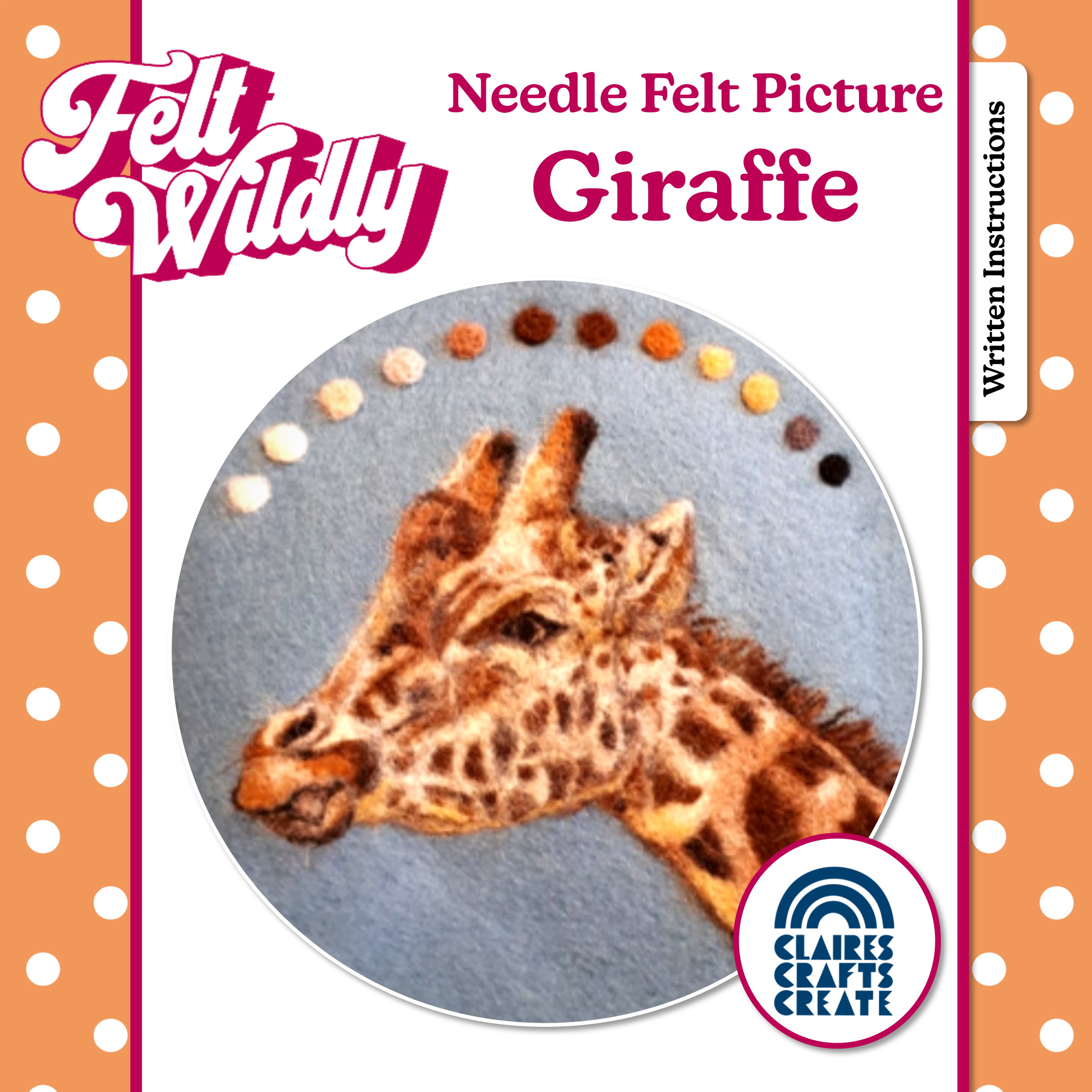 Needle Felted Giraffe Picture Kit