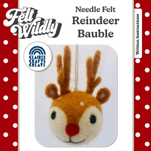 Reindeer Baubles - Needle Felting Kit