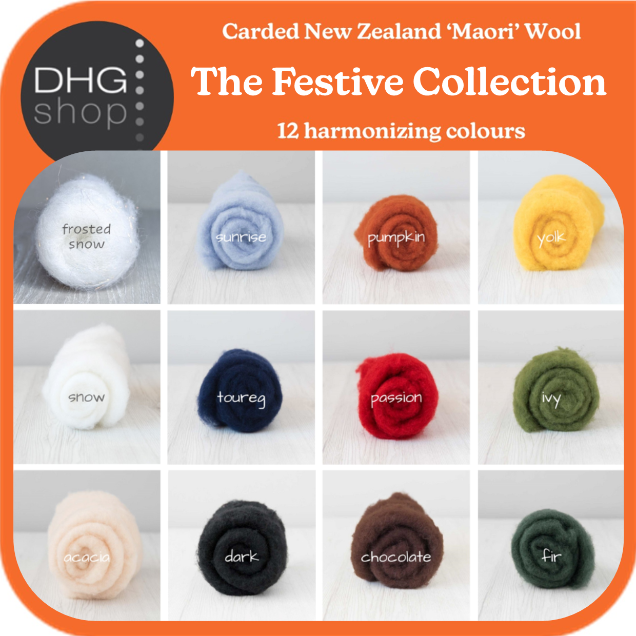 The Festive Collection - Carded New Zealand Wool DHG 'Maori' Batts
