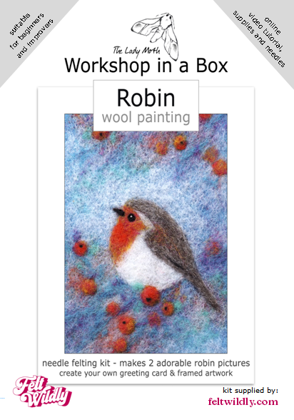 *NEW* Workshop in a Box - Needle Felted Robin Wool Painting by The Lady Moth.