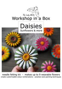 Workshop in a Box - Needle Felted Daisies by The Lady Moth