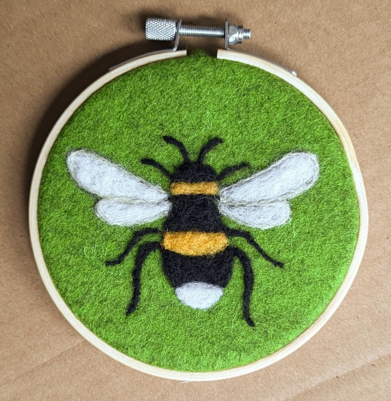 BEGINNER'S  2D Needle Felted Bumble Bee Picture Kit