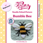 Load image into Gallery viewer, BEGINNER&#39;S  2D Needle Felted Bumble Bee Picture Kit
