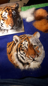 Needle Felted Tiger Picture Kit