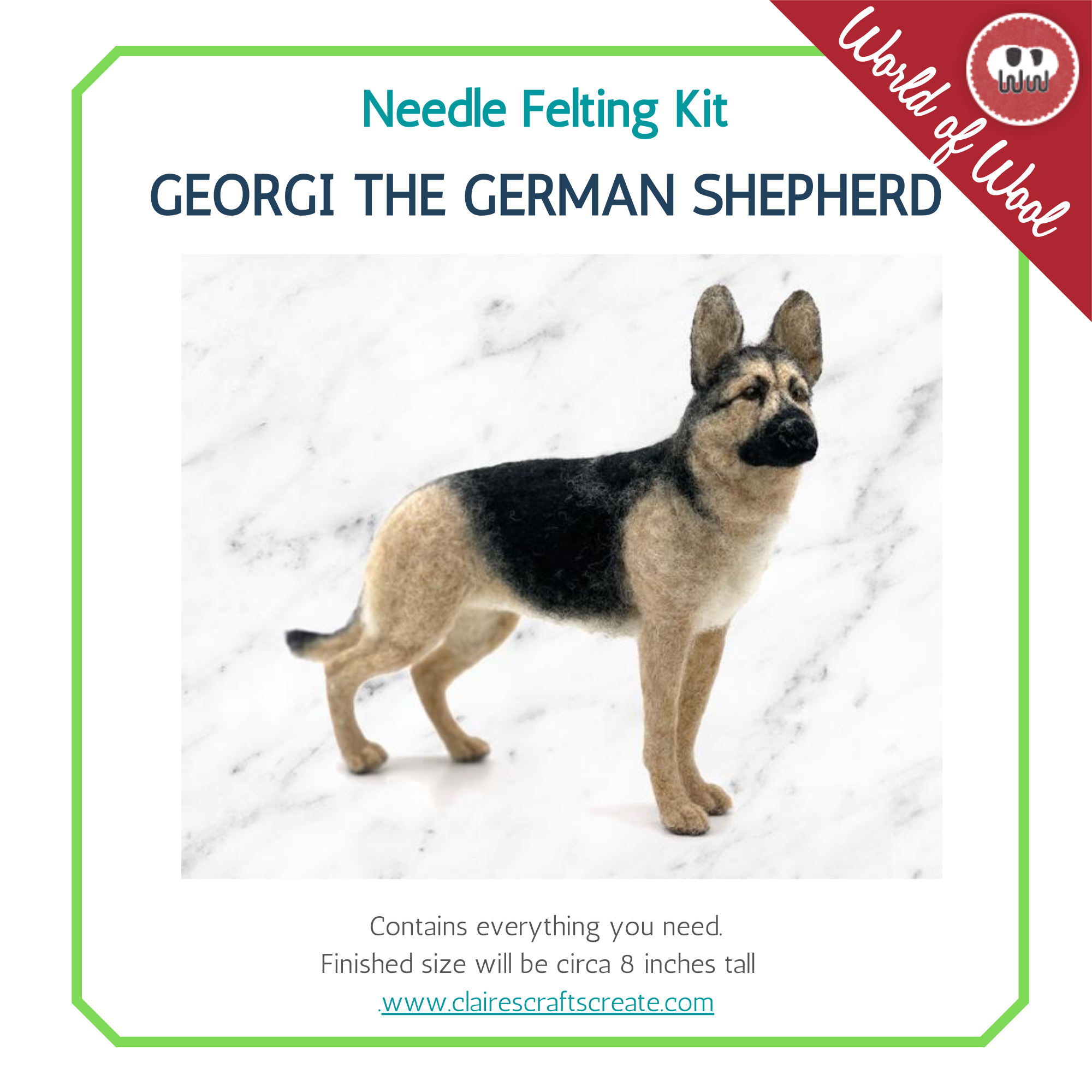 Georgi the German Shepherd Needle Felting Kit