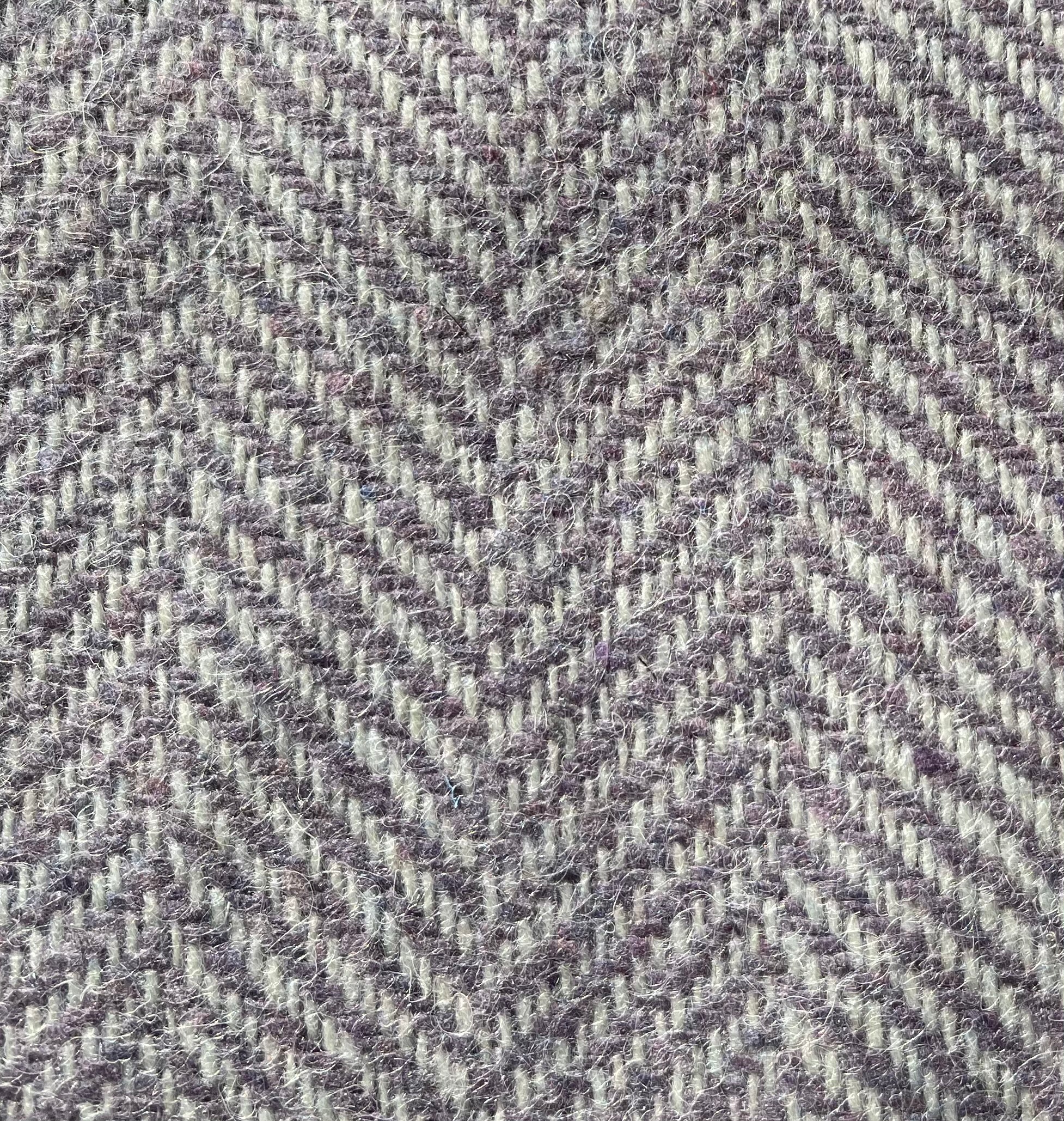 Dusky Lilac Herringbone 37cmx24cm Pure Wool Tweed Fabric