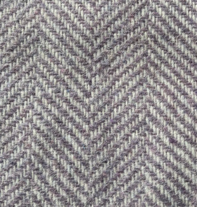 Dusky Lilac Herringbone 37cmx24cm Pure Wool Tweed Fabric