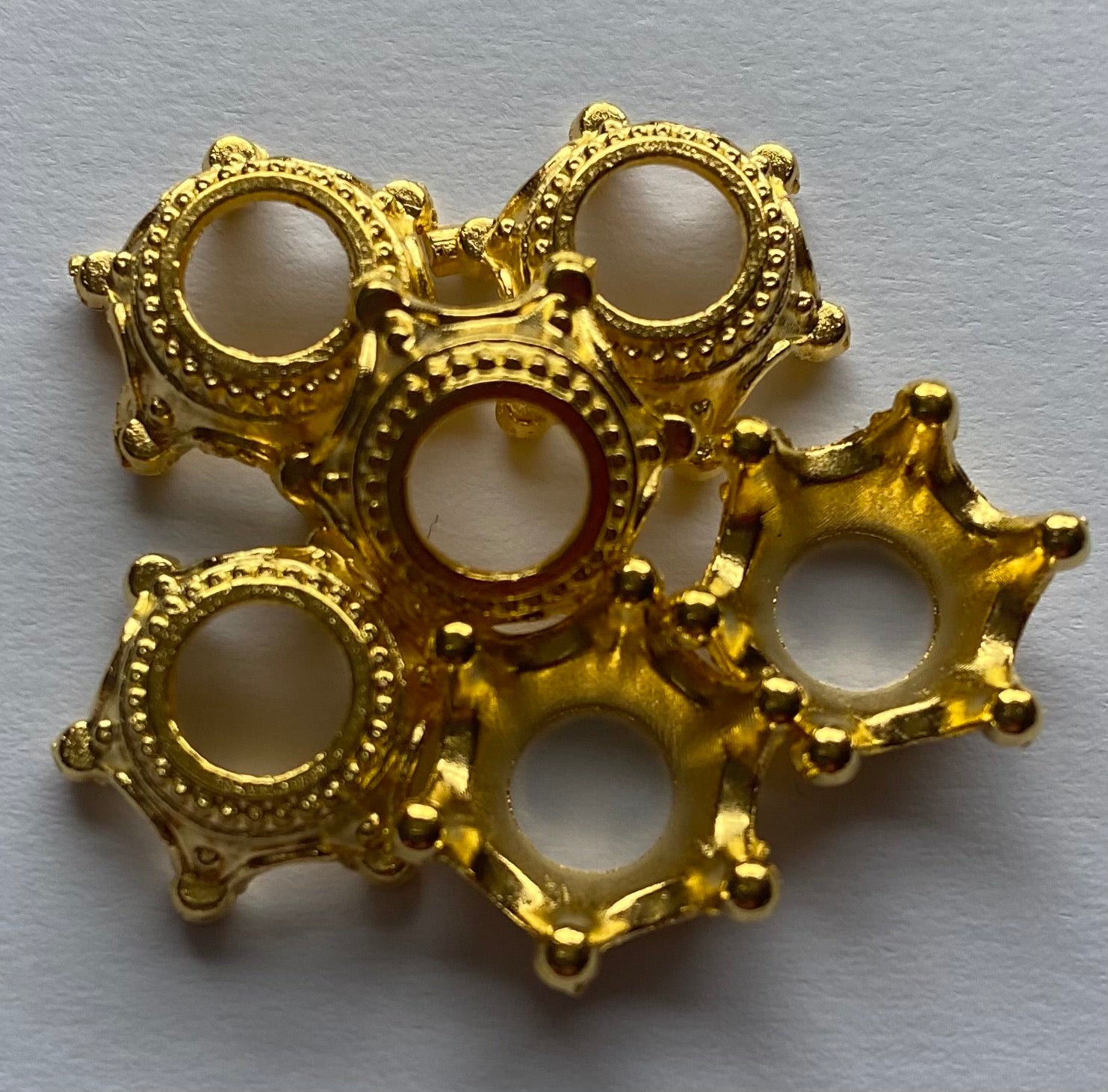 Pack of 6 Miniature Gold Coloured Crowns