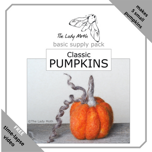 The Lady Moth CLASSIC basic needle felted pumpkin supply pack