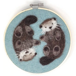 Load image into Gallery viewer, Otters in a Hoop - Needle Felting Kit by The Crafty Kit Company
