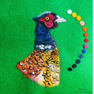 Needle Felted Pheasant Picture Kit