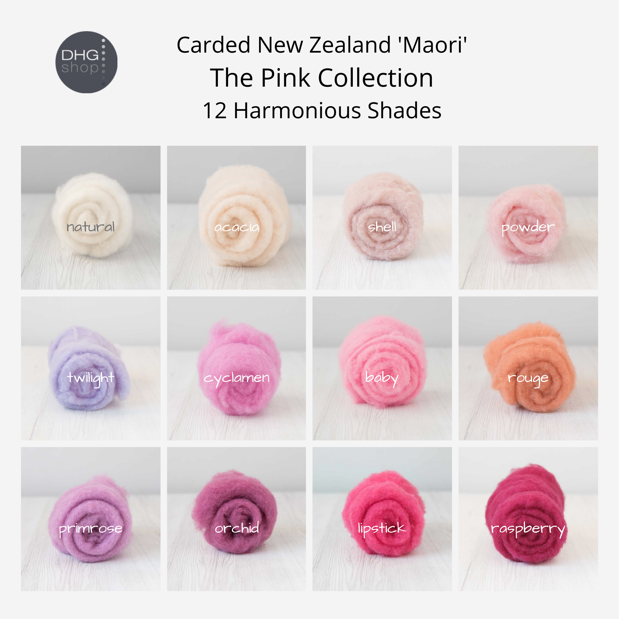 The Ultimate MINI BATTS Collection Carded New Zealand Wool DHG 'Maori' 420g