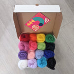 Load image into Gallery viewer, Rainbow Collection - Carded New Zealand Wool DHG &#39;Maori&#39; 20g Batts x 16 colours
