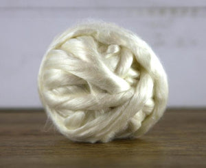 Eri Silk - Natural White Top/Roving   25g