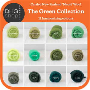 The Green Collection - Carded New Zealand Wool DHG 'Maori' Batts