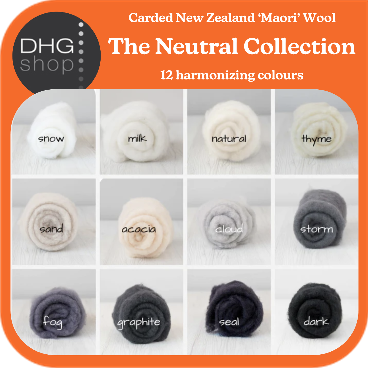 The Neutral Collection - Carded New Zealand Wool DHG 'Maori' Batts