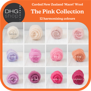 The Pink Collection - Carded New Zealand Wool DHG 'Maori' Batts