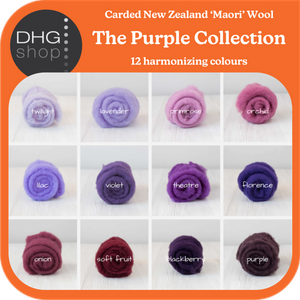 The Purple Collection - Carded New Zealand Wool DHG 'Maori' Batts