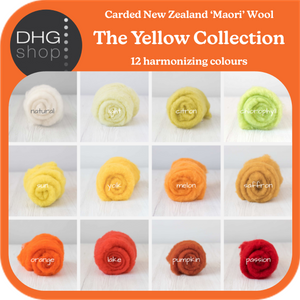 The Yellow Collection - Carded New Zealand Wool DHG 'Maori' Batts