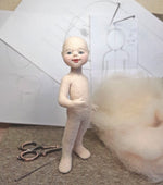 Load image into Gallery viewer, Online Needle Felting Workshop by Anna Potapova - &#39;Child&#39; doll - kit with 1 hour 45 minutes online video tutorial
