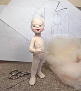Online Needle Felting Workshop by Anna Potapova - 'Child' doll - kit with 1 hour 45 minutes online video tutorial  INCLUDES *FREE DELIVERY