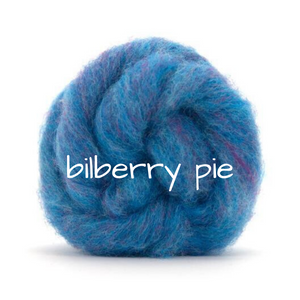 Carded Corriedale Slivers - Bilberry Pie