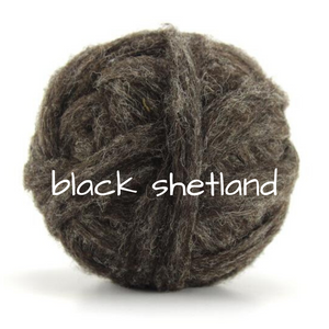 Carded - Black Shetland Slivers