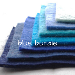 Handmade Wool Felt Square Mixed Bundles   approx 5mm thick