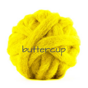 Carded Corriedale Slivers - Buttercup Yellow