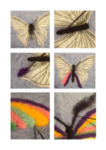 BEGINNER'S  2D Needle Felted Butterfly Picture Kit