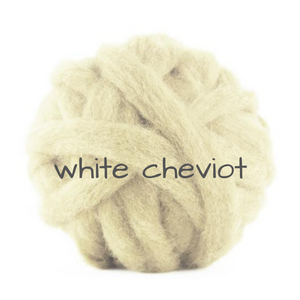 Carded - White Cheviot Slivers (perfect for CORE)
