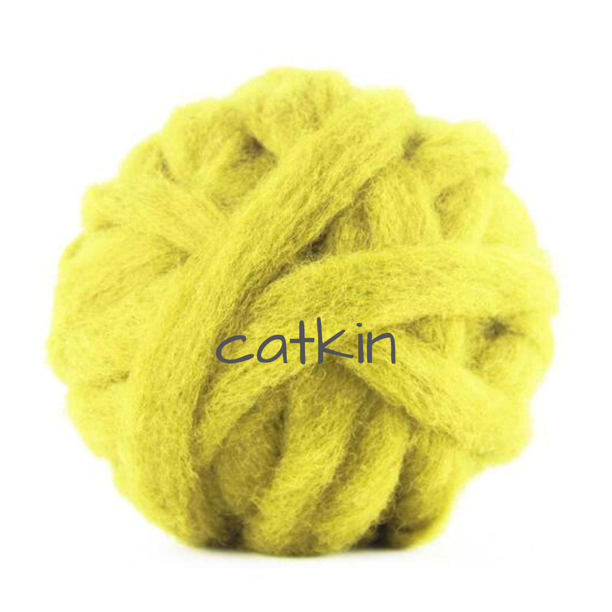 Carded Corriedale Slivers - Catkin Yellow