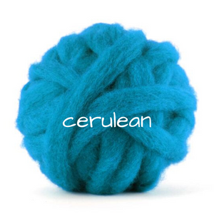 Carded Corriedale Slivers - Cerulean Blue