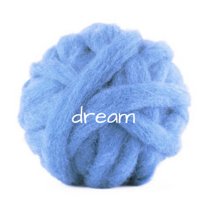 Carded Corriedale Slivers - Dream Cloud Blue