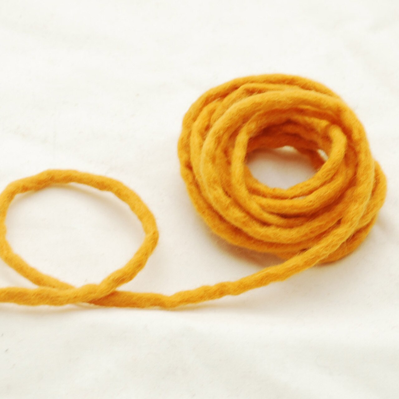 Handmade 100% Wool Felt Cord - Orange