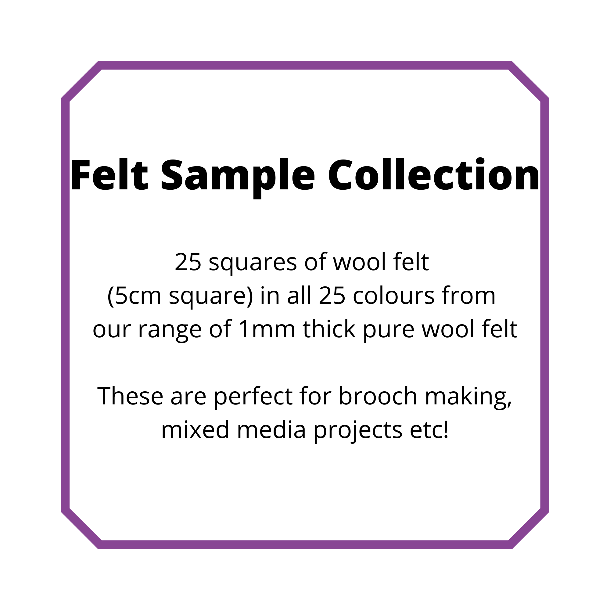 Sample Collection - 2" squares of all colours from our 1mm Wool Felt Collection