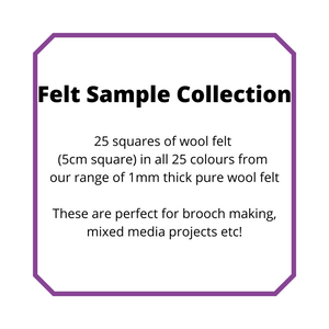 Sample Collection - 2" squares of all colours from our 1mm Wool Felt Collection