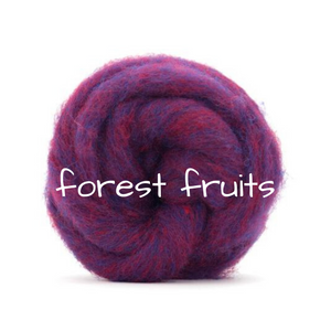 Carded Corriedale Slivers - Forest Fruits